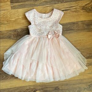 Jona Michelle Elegant Pink Lace Kids Dress